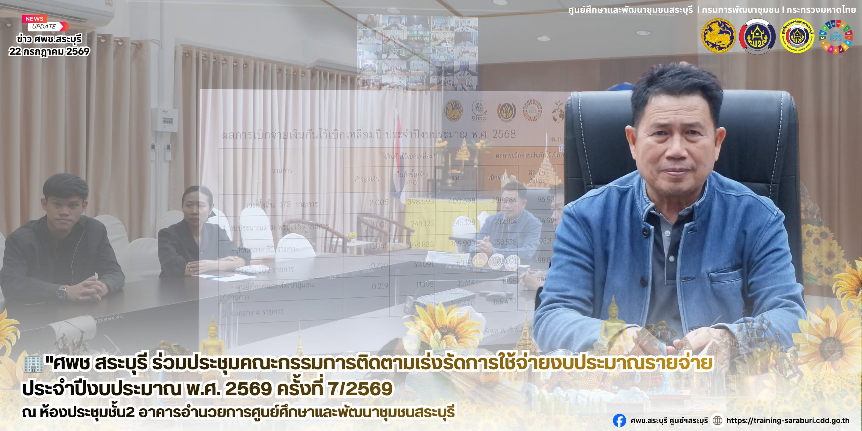 🏢"ศพช สระบุรี ร่วมประชุมคณะกรรมการติดตามเร่งรัดการใช้จ่ายงบประมาณรายจ่าย ประจำปีงบประมาณ พ.ศ. 2569 ครั้งที่ 7/2569 